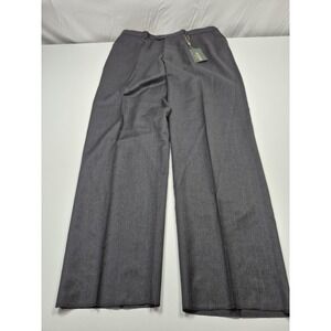 Zanieri Dress Pants Mens 42x36 Gray Wool Flat Front Unhemmed Super 100s Italy